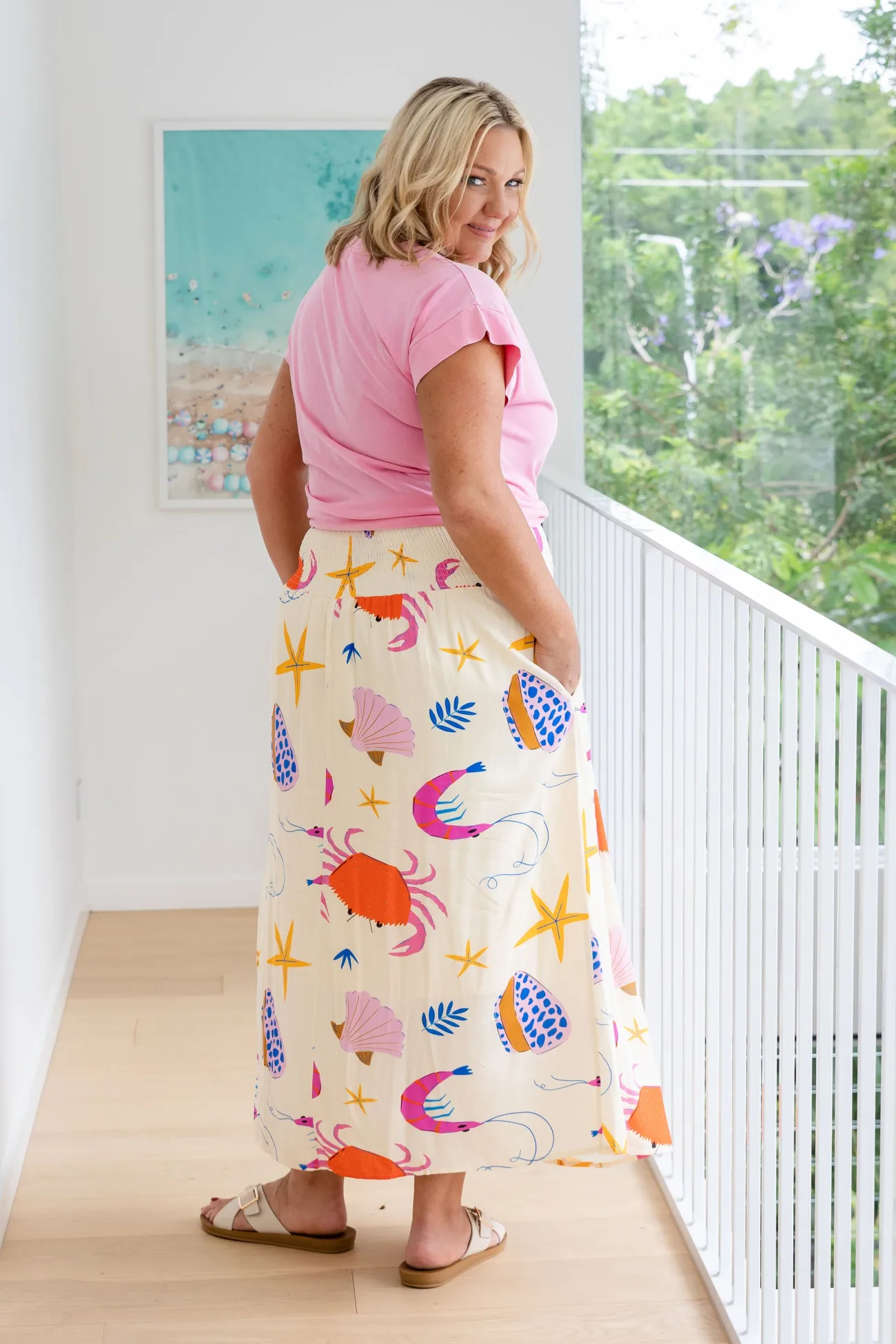 Proud Poppy Clothing Cheshire Bamboo Blend Skirt in Crabby Patty CrabbyPatty New