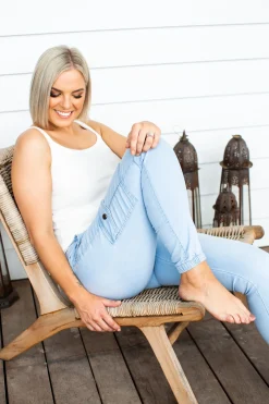Proud Poppy Clothing Florence Denim Joggers in Light Blue LightBlue Outlet