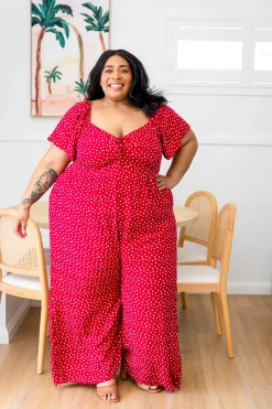 Proud Poppy Clothing Hazel Jumpsuit in Red Clearance