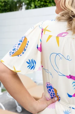 Proud Poppy Clothing Isla Bamboo Blend Dress in Crabby Patty CrabbyPatty Discount