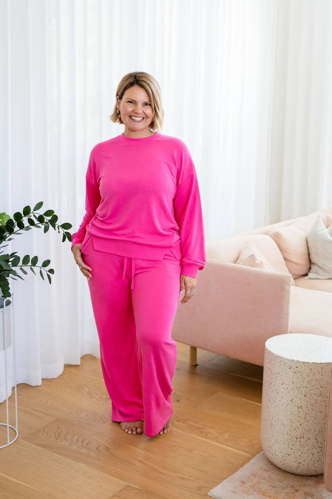 Proud Poppy Clothing Jenny Lounge Modal Blend Sweater in Magenta Clearance