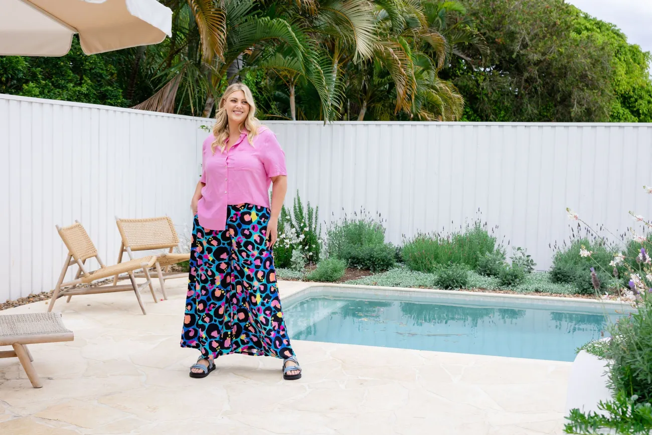 Proud Poppy Clothing Larsa Pants in Kasey Leopard by Kasey Rainbow New
