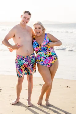 Proud Poppy Clothing Mens Coogie Board Shorts in Kasey Swim by Kasey Rainbow Clearance