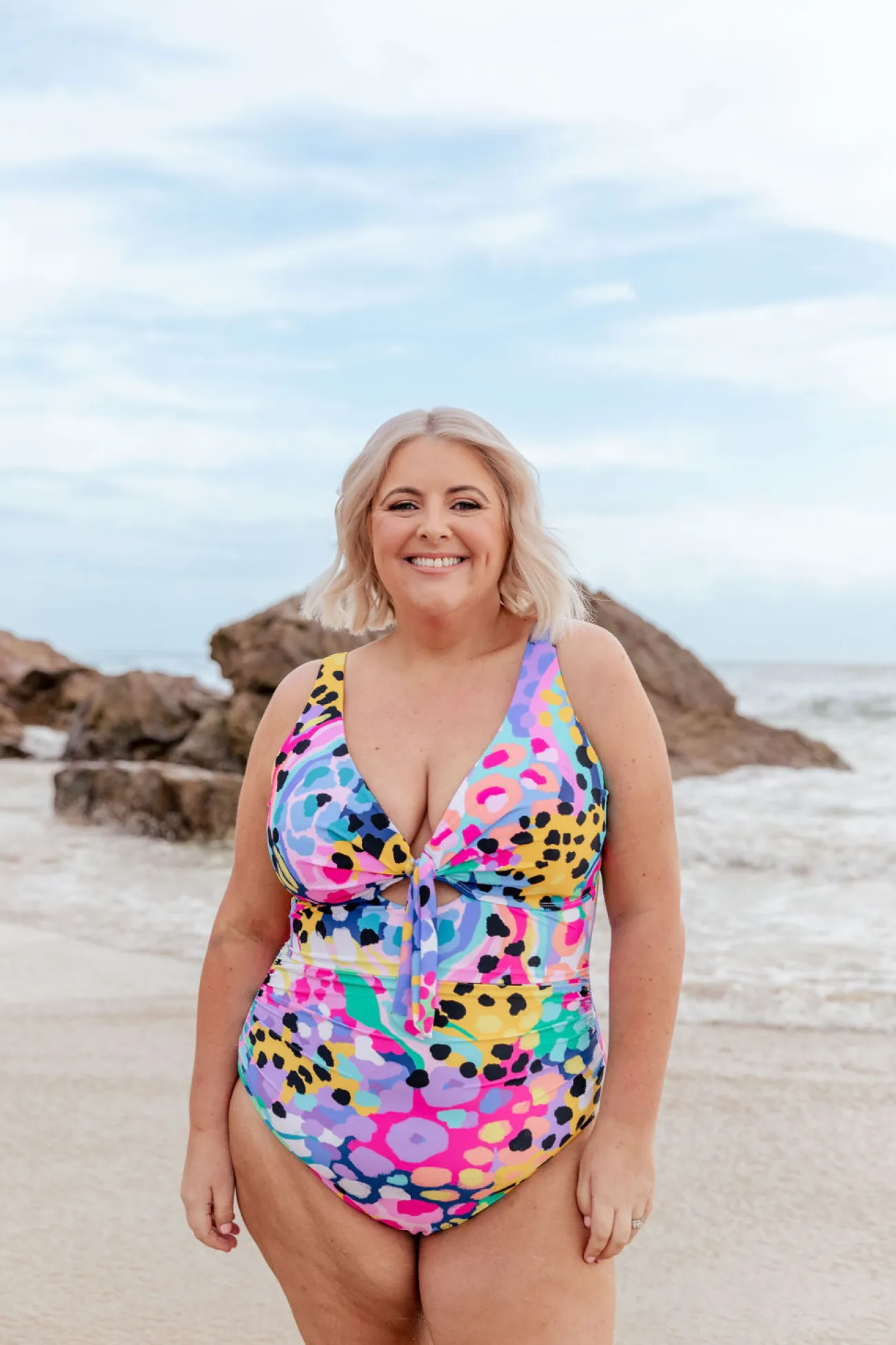 Proud Poppy Clothing Noosa Tie One Piece in Kasey Swim by Kasey Rainbow New