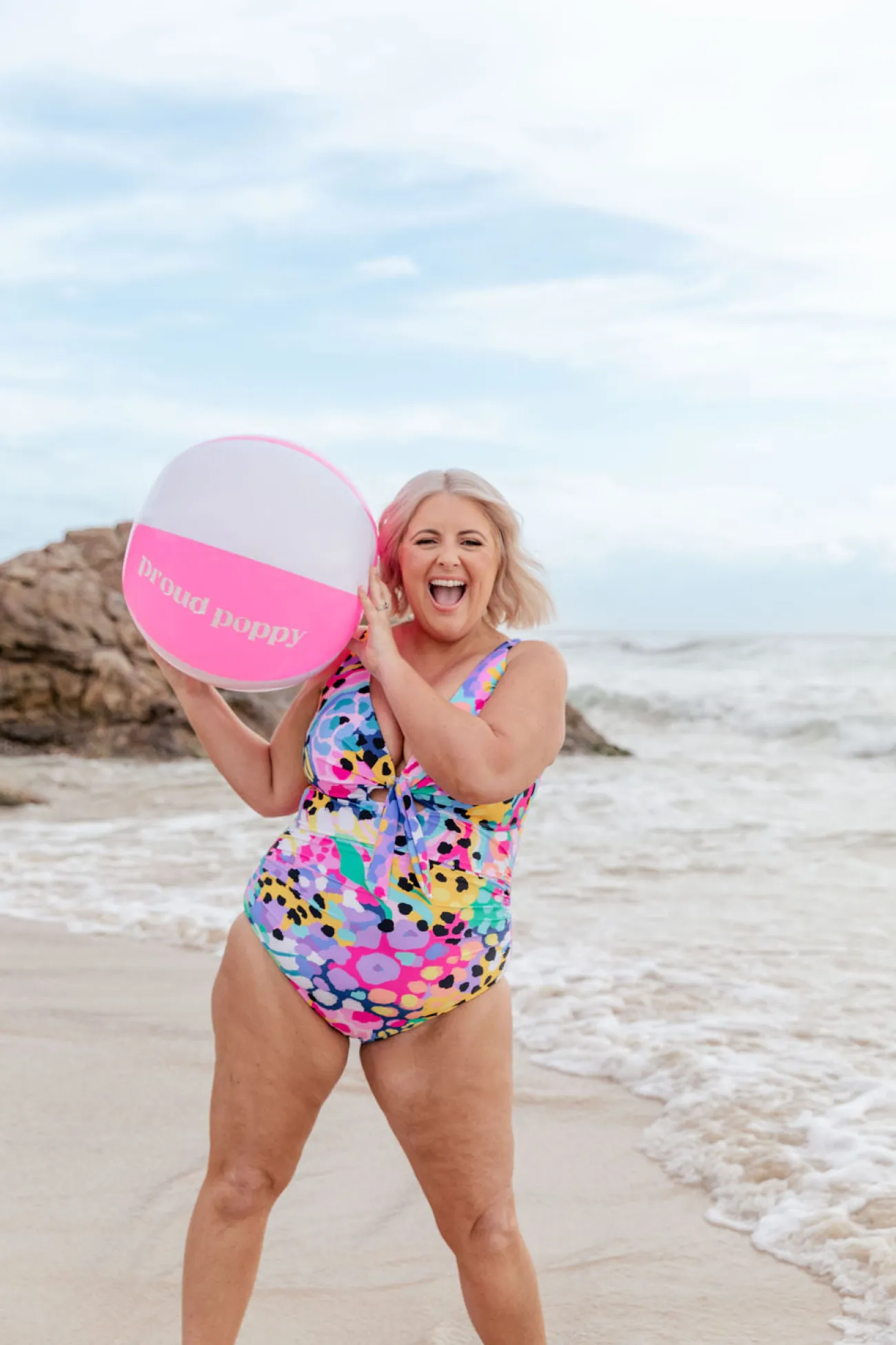 Proud Poppy Clothing Noosa Tie One Piece in Kasey Swim by Kasey Rainbow New