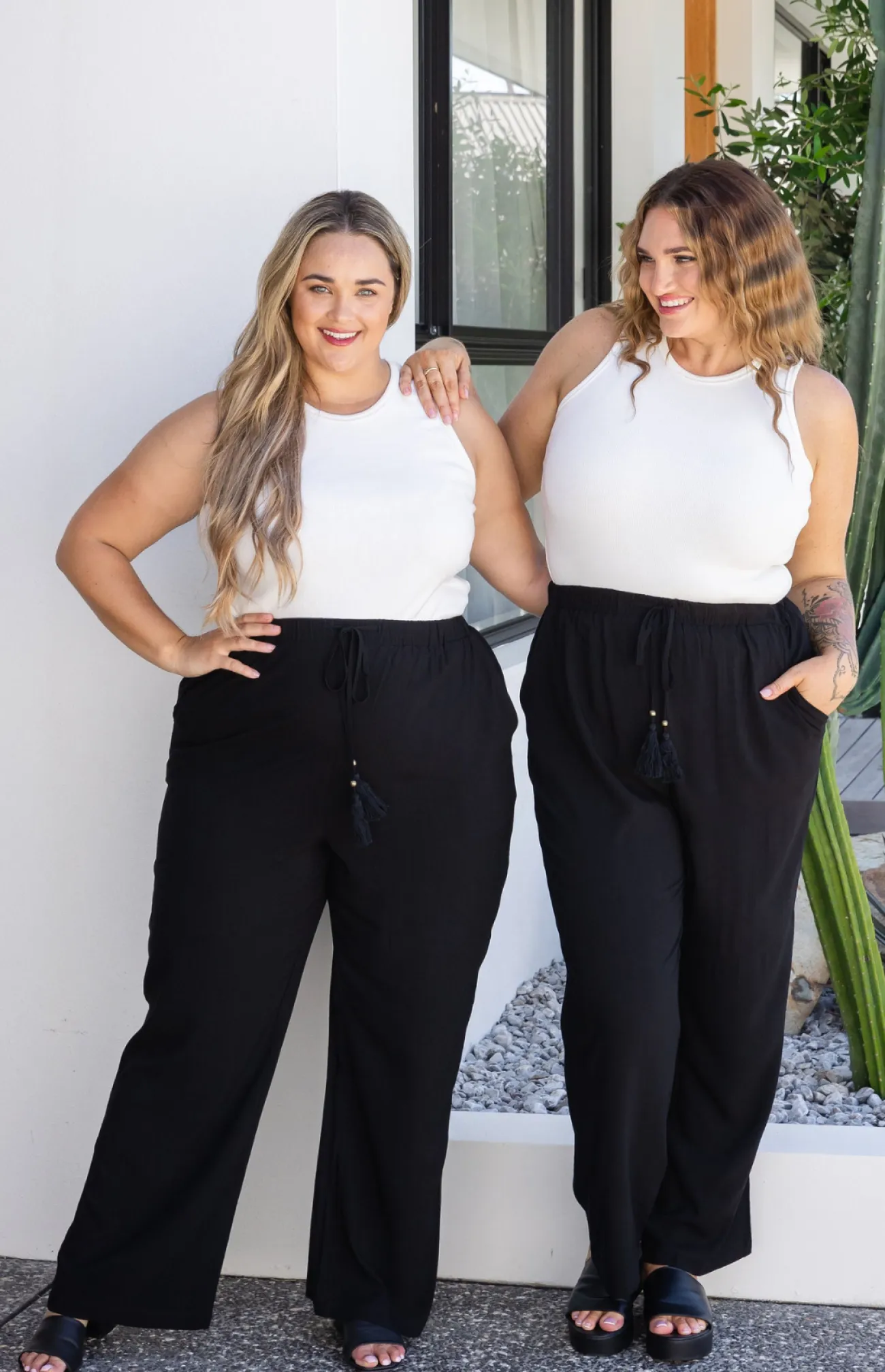 Proud Poppy Clothing Nora Tassel Tie Pants in Black Online