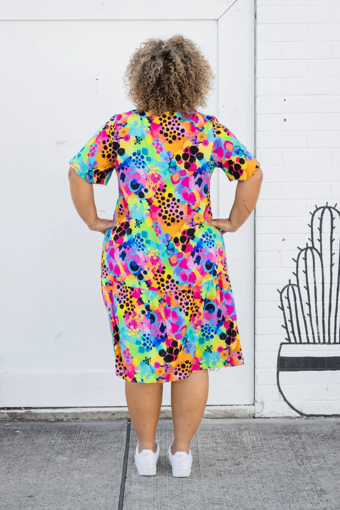 Proud Poppy Clothing Peak Dress in Messy Mind by Kasey Rainbow New