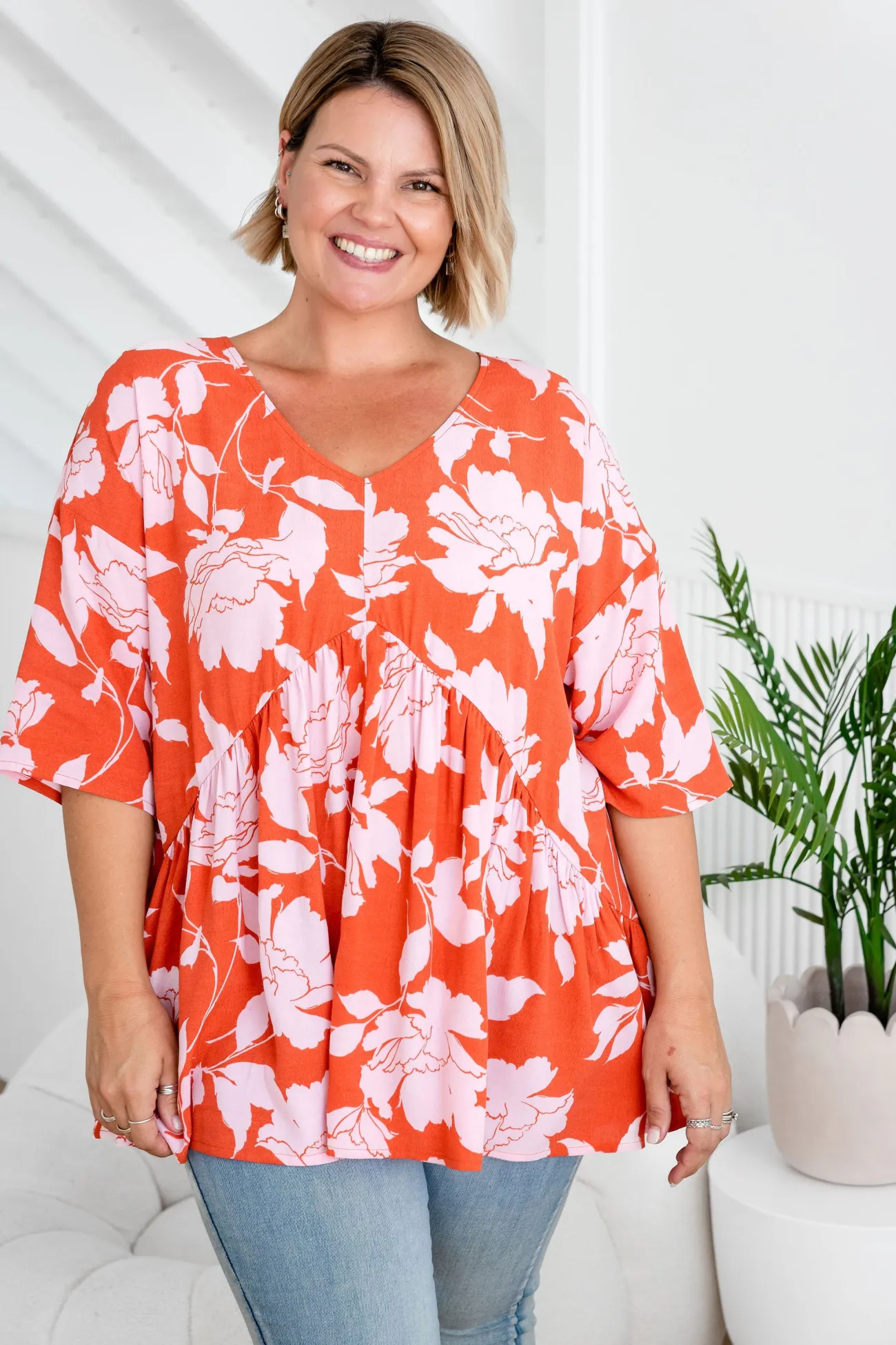Proud Poppy Clothing Peak Top in Flores Clearance