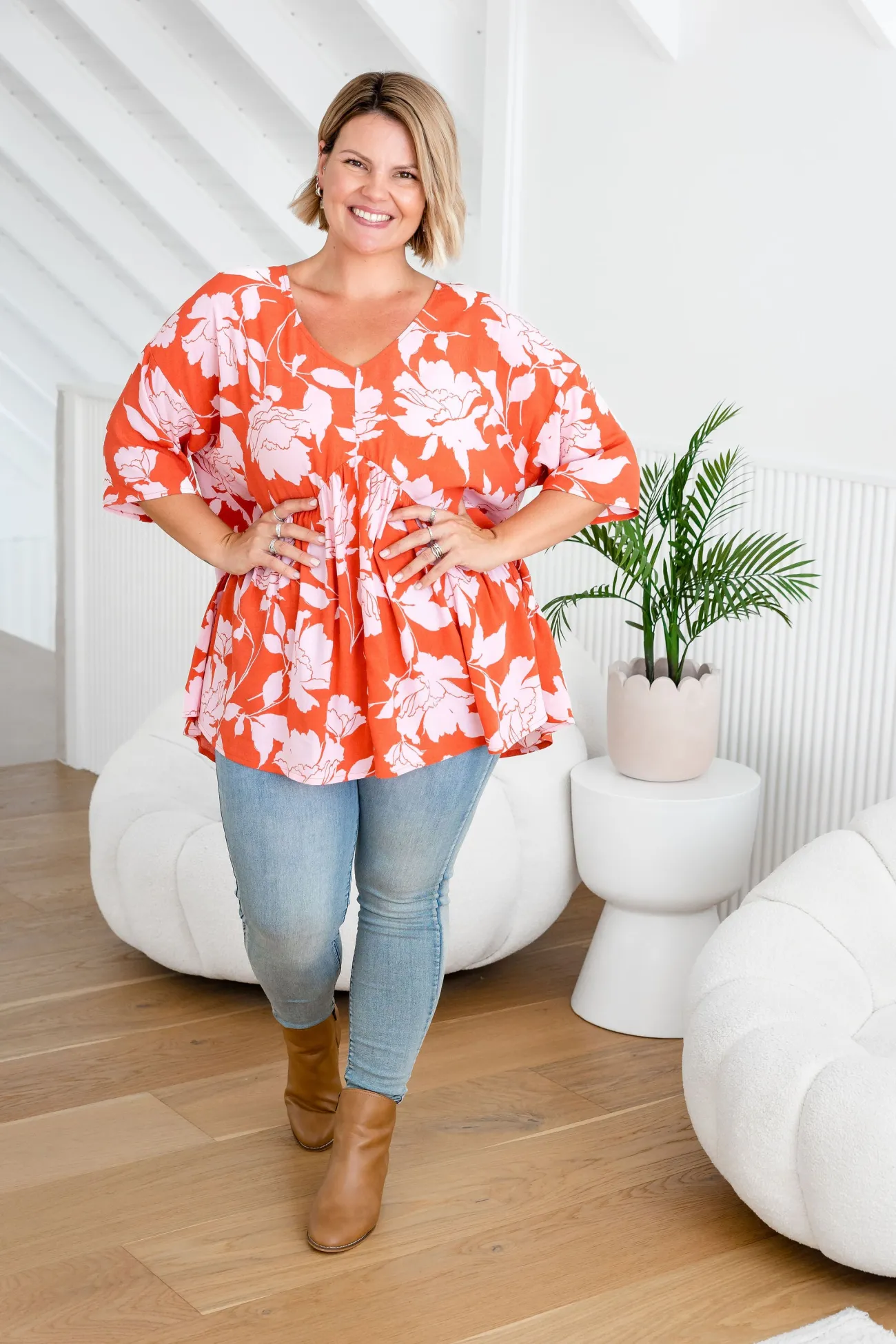 Proud Poppy Clothing Peak Top in Flores Clearance