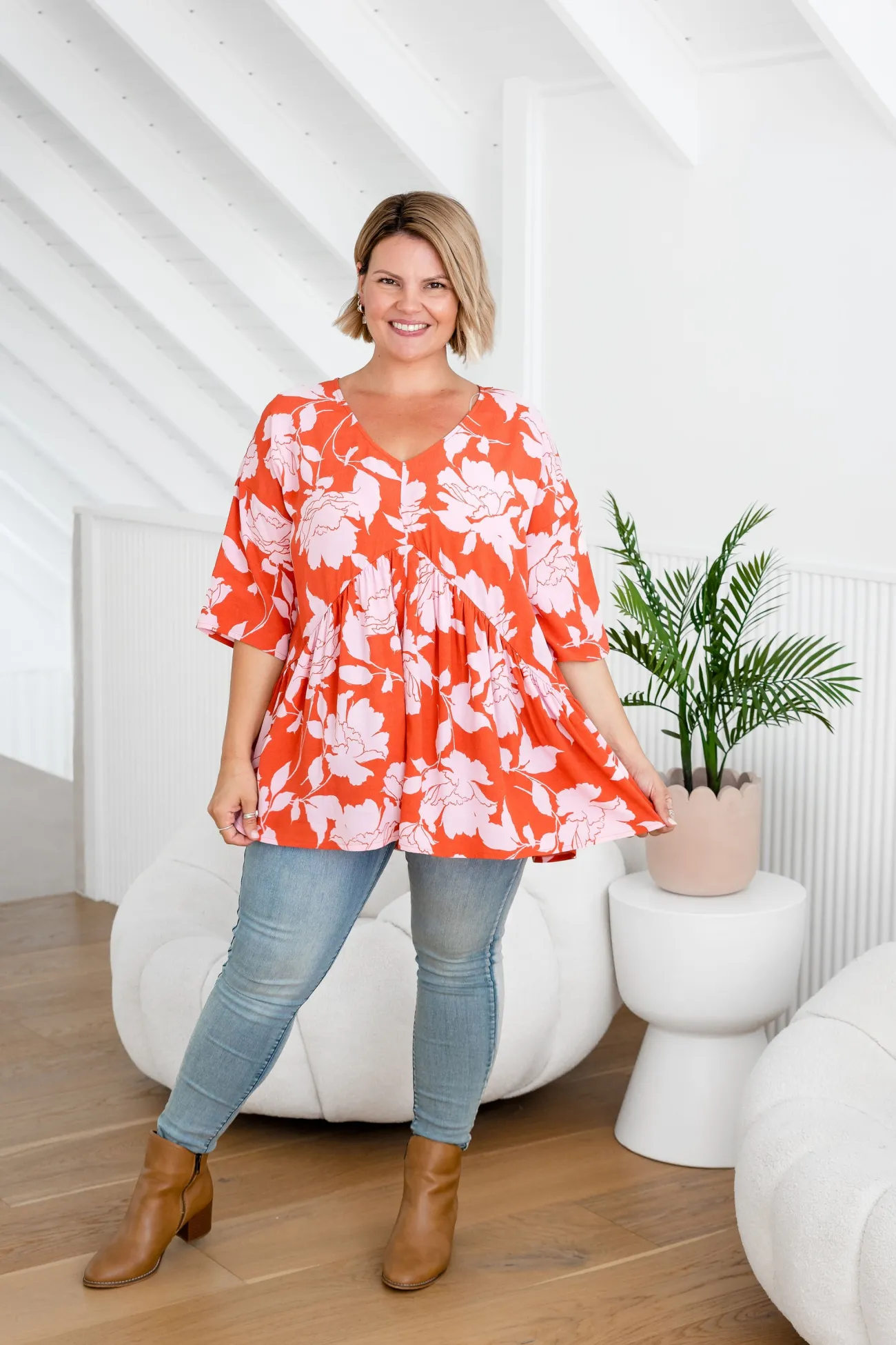 Proud Poppy Clothing Peak Top in Flores Clearance