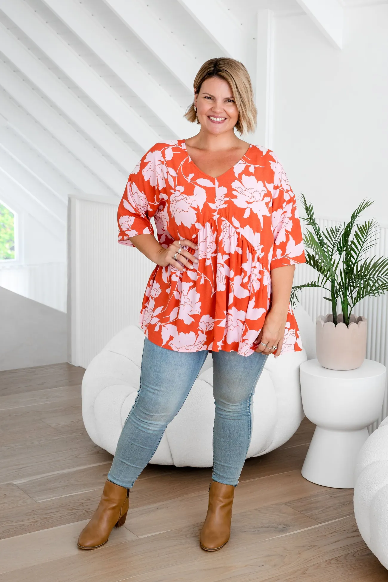 Proud Poppy Clothing Peak Top in Flores Clearance