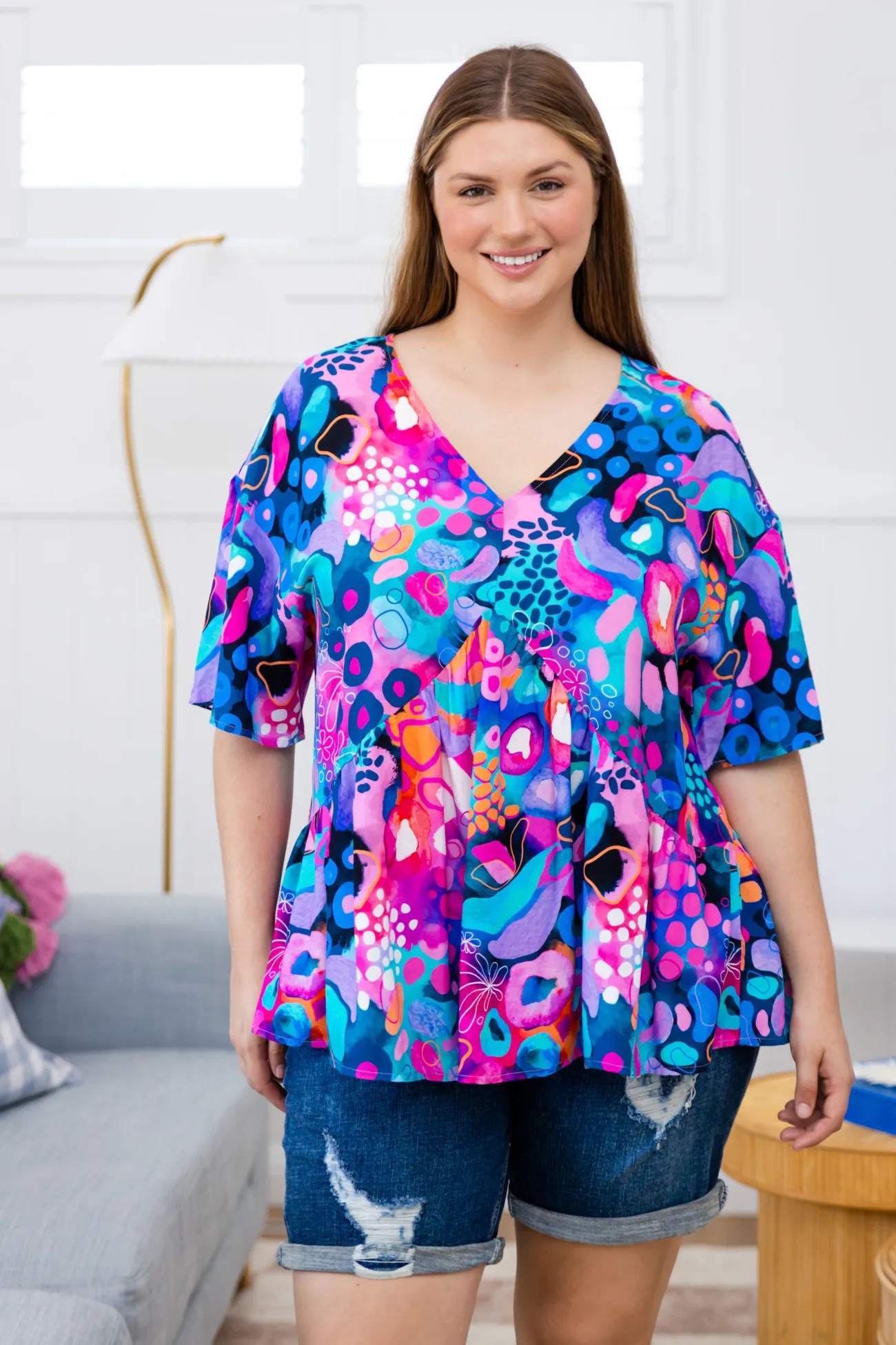 Proud Poppy Clothing Peak Top in Midnight Safari by Kasey Rainbow Hot