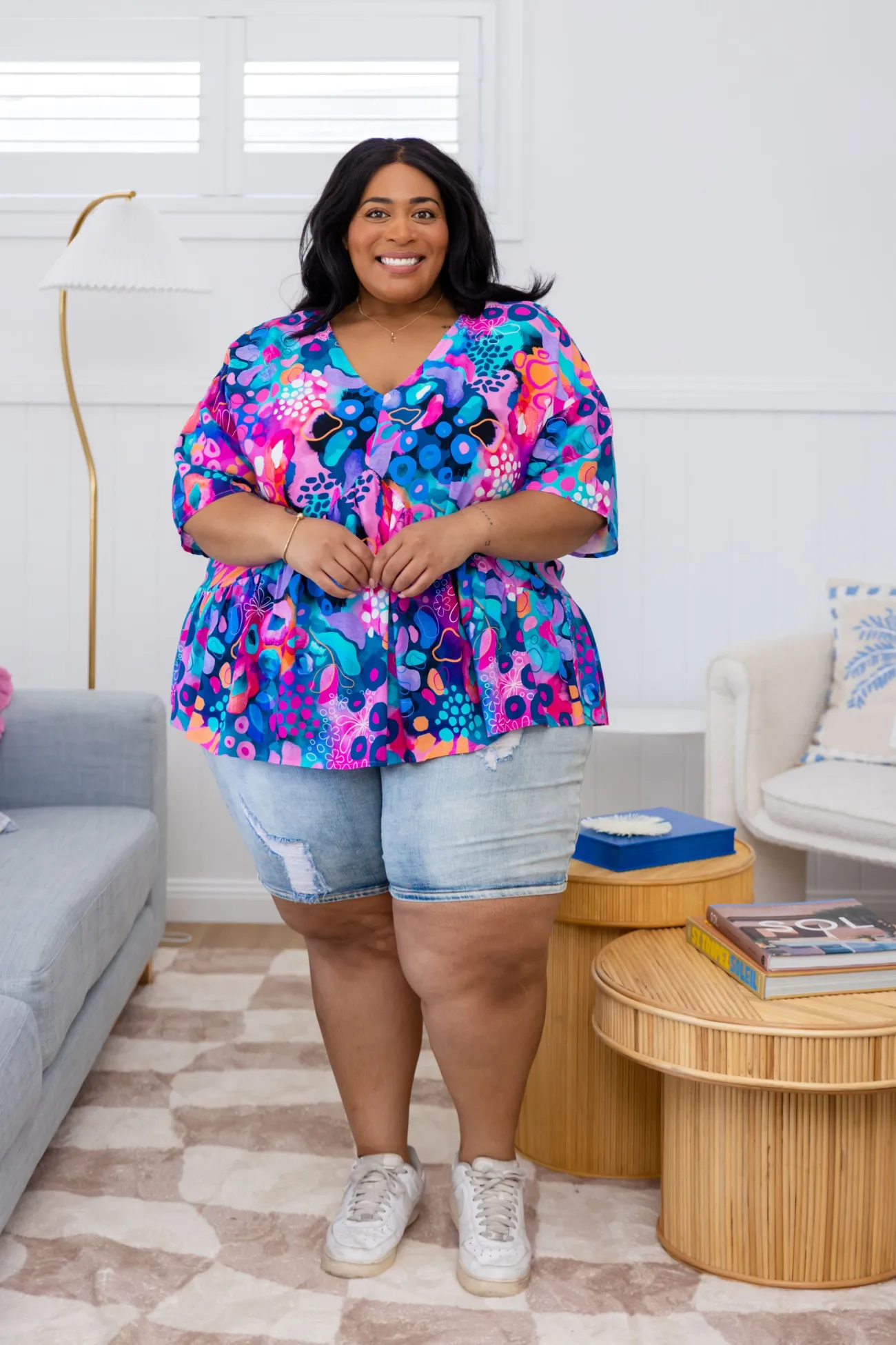 Proud Poppy Clothing Peak Top in Midnight Safari by Kasey Rainbow Hot