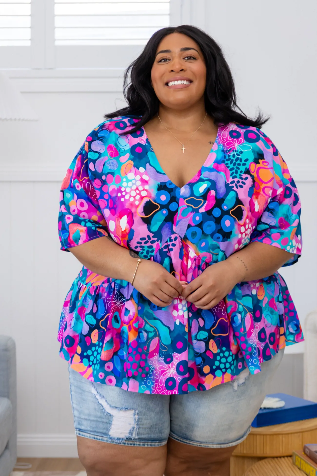 Proud Poppy Clothing Peak Top in Midnight Safari by Kasey Rainbow Hot
