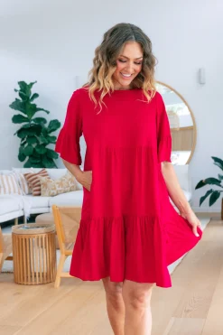 Proud Poppy Clothing Sadie Dress in Red Fashion