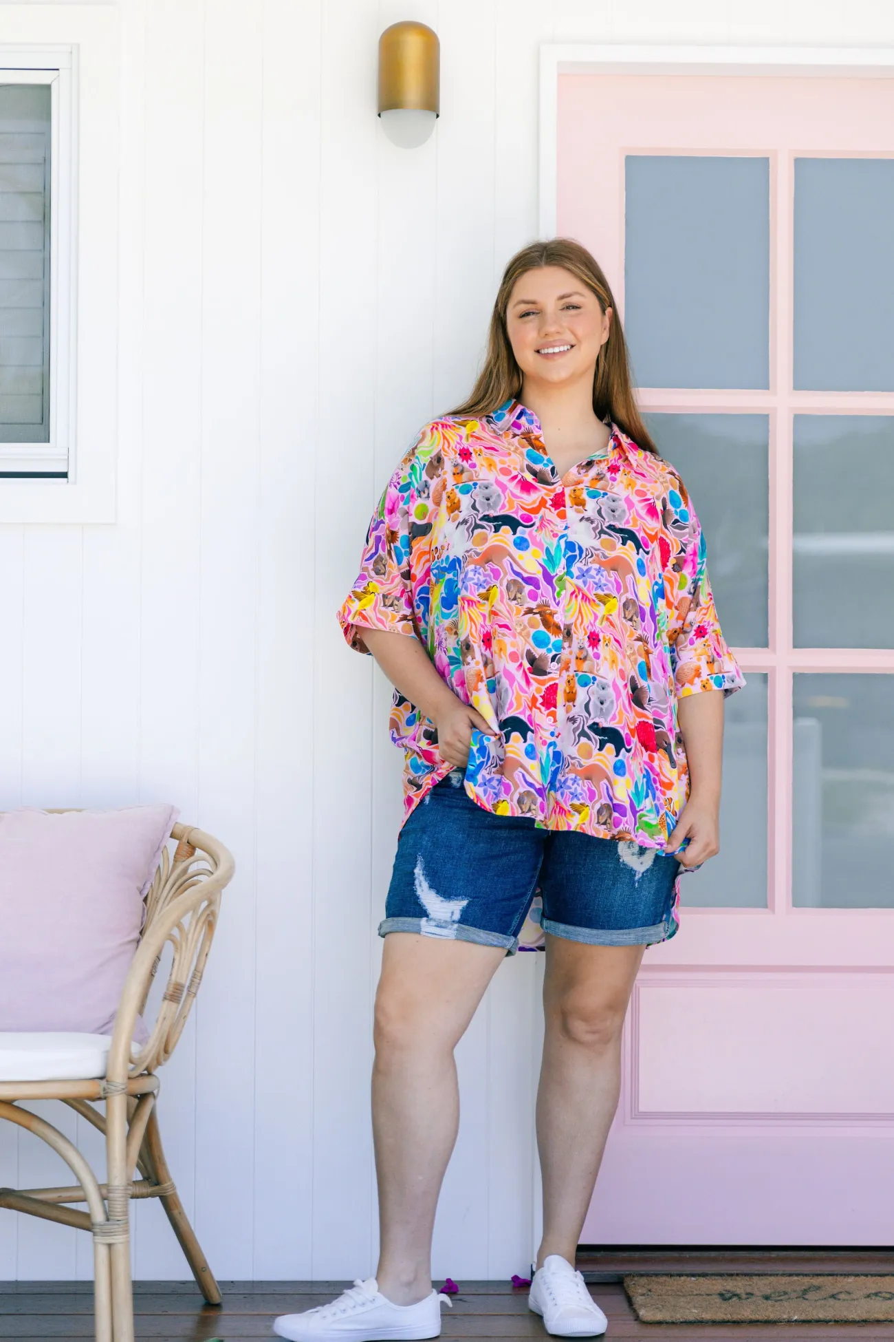 Proud Poppy Clothing Tammin Shirt in Aussie Lilac by Kasey Rainbow New