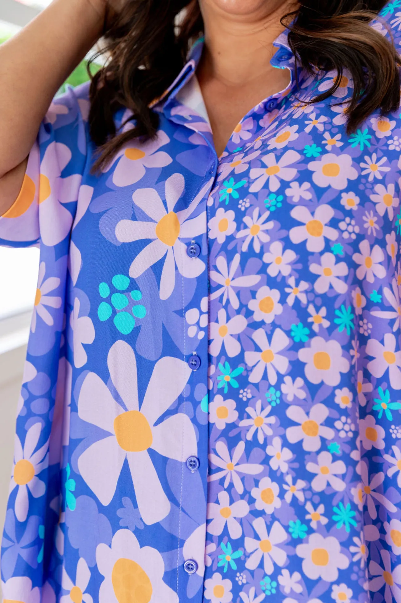 Proud Poppy Clothing Tammin Shirt in Lilac Daisies Online