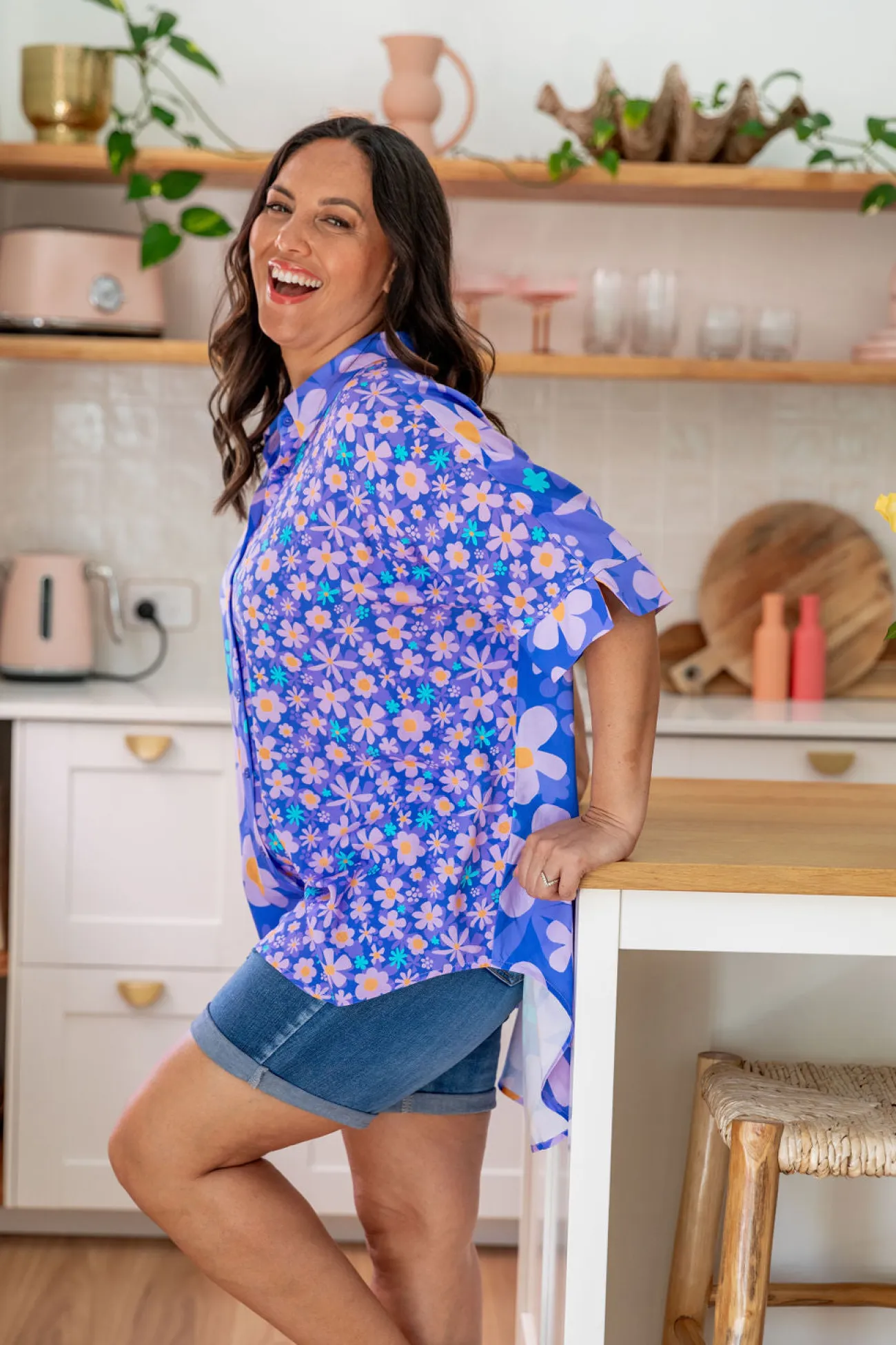 Proud Poppy Clothing Tammin Shirt in Lilac Daisies Online
