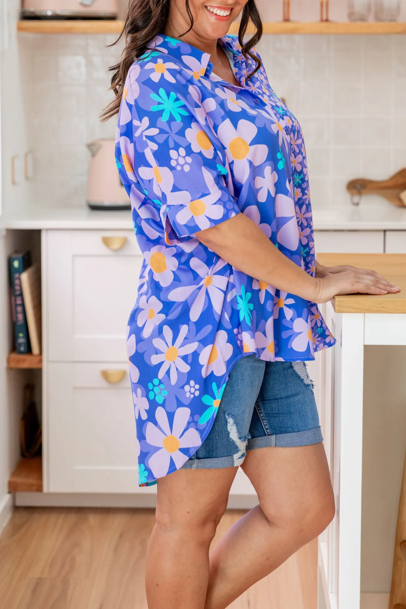 Proud Poppy Clothing Tammin Shirt in Lilac Daisies Online