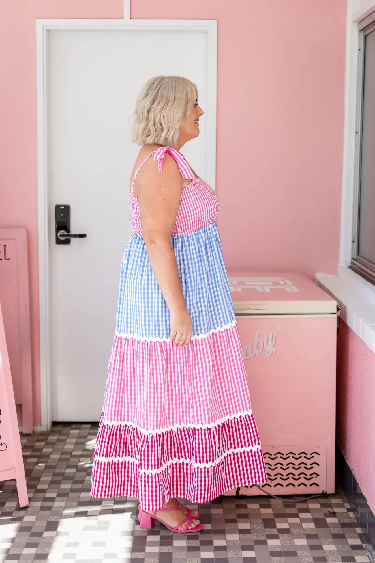 Proud Poppy Clothing Allegra Maxi Dress in Gingham Mix GinghamMix Discount