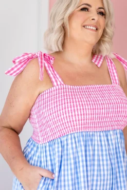Proud Poppy Clothing Allegra Maxi Dress in Gingham Mix GinghamMix Discount