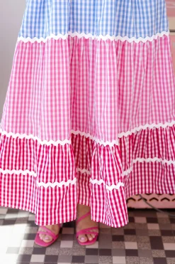 Proud Poppy Clothing Allegra Maxi Dress in Gingham Mix GinghamMix Discount
