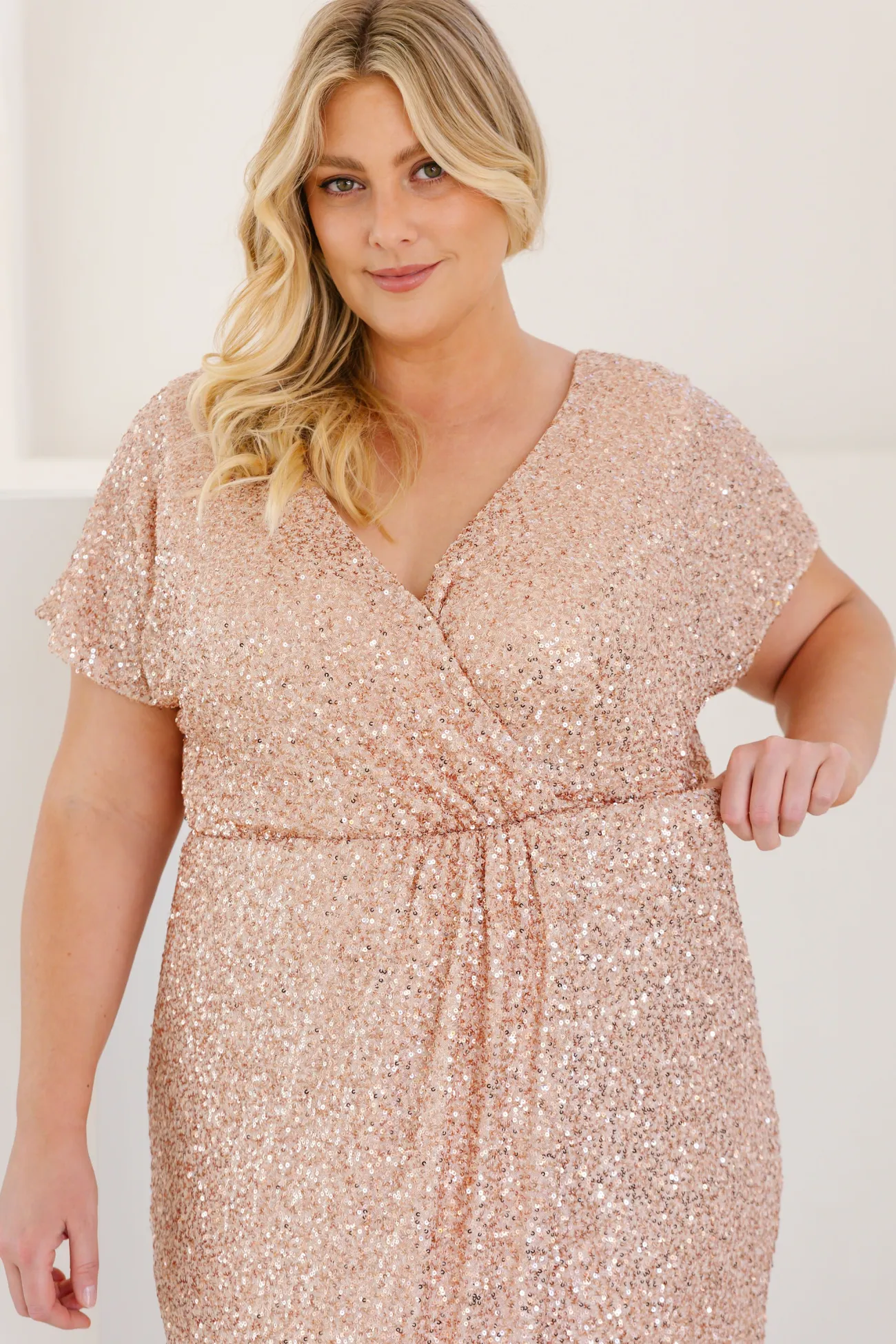 Proud Poppy Clothing Arabella Sequin Maxi Dress in Light Bronze Sale