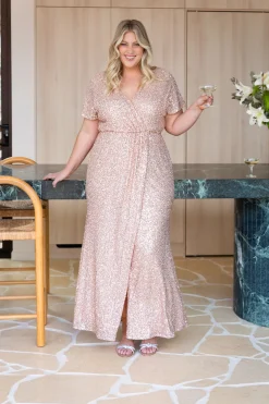 Proud Poppy Clothing Arabella Sequin Maxi Dress in Light Bronze Sale