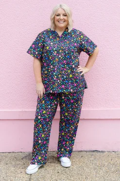 Proud Poppy Clothing Audrey Scrubs in Black Pebble by Kasey Rainbow Sale