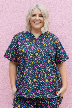 Proud Poppy Clothing Audrey Scrubs in Black Pebble by Kasey Rainbow Sale