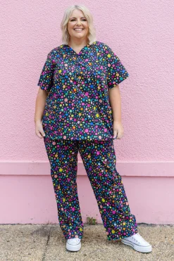 Proud Poppy Clothing Audrey Scrubs in Black Pebble by Kasey Rainbow Sale