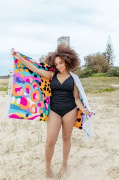 Proud Poppy Clothing Beach Towel in Kasey Swim by Kasey Rainbow Sale