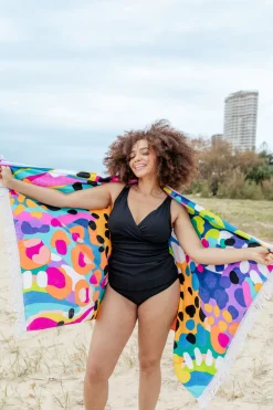 Proud Poppy Clothing Beach Towel in Kasey Swim by Kasey Rainbow Sale