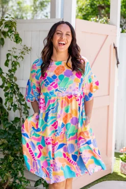 Proud Poppy Clothing Bianca Dress in Peachy Keen by Kasey Rainbow New