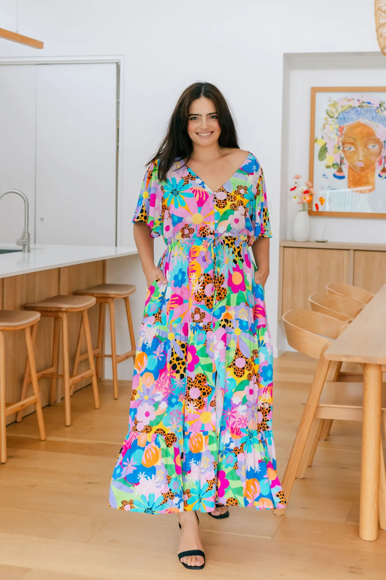 Proud Poppy Clothing Bonnie Dress in Floral Fancy by Kasey Rainbow Best