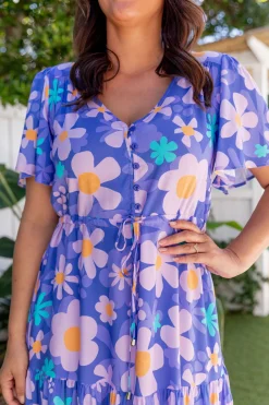 Proud Poppy Clothing Bonnie Dress in Lilac Daisies LilacDaisies New