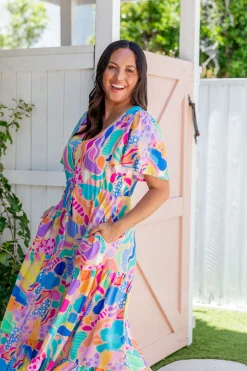 Proud Poppy Clothing Bonnie Dress in Peachy Keen by Kasey Rainbow New