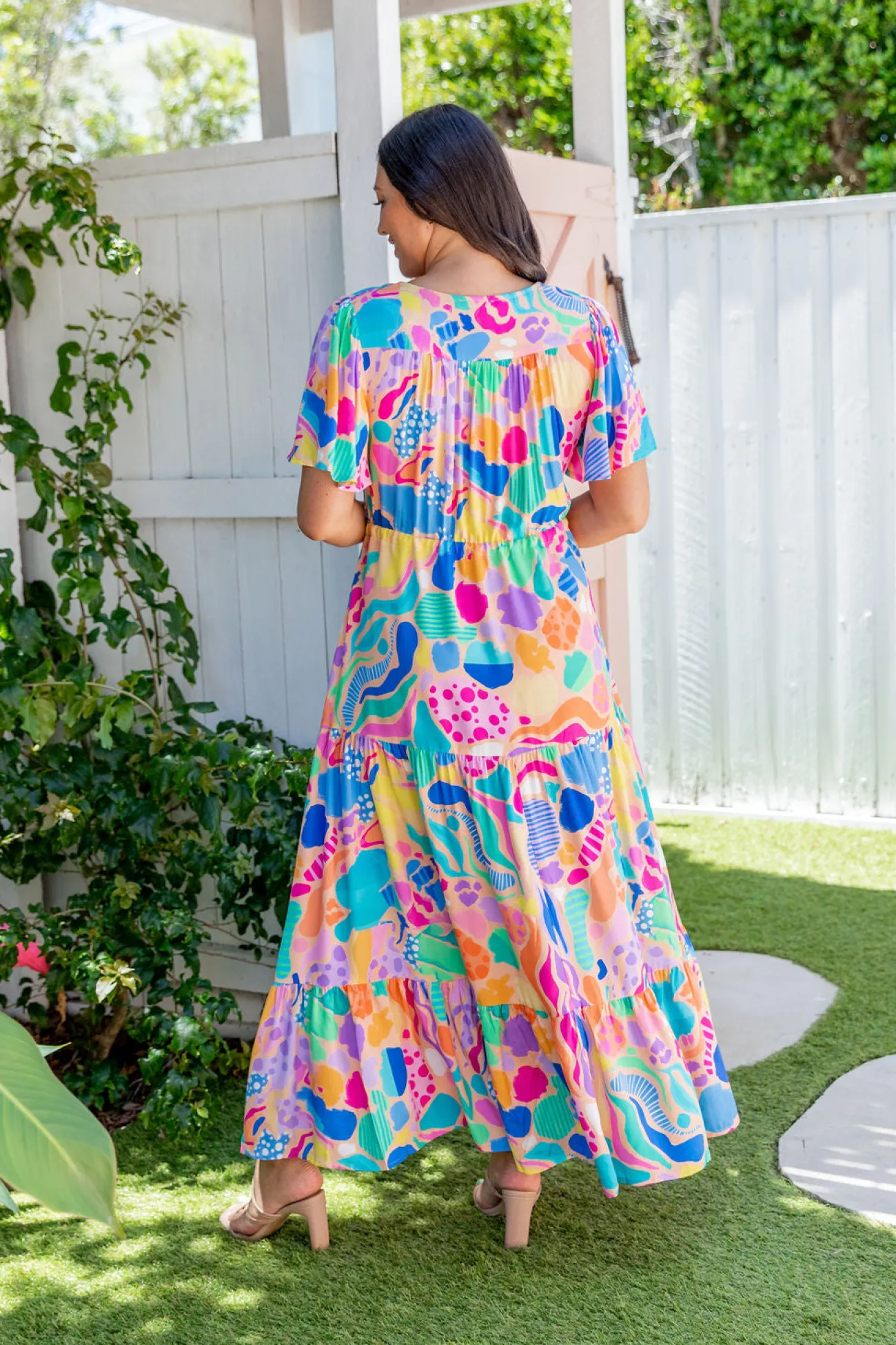 Proud Poppy Clothing Bonnie Dress in Peachy Keen by Kasey Rainbow New