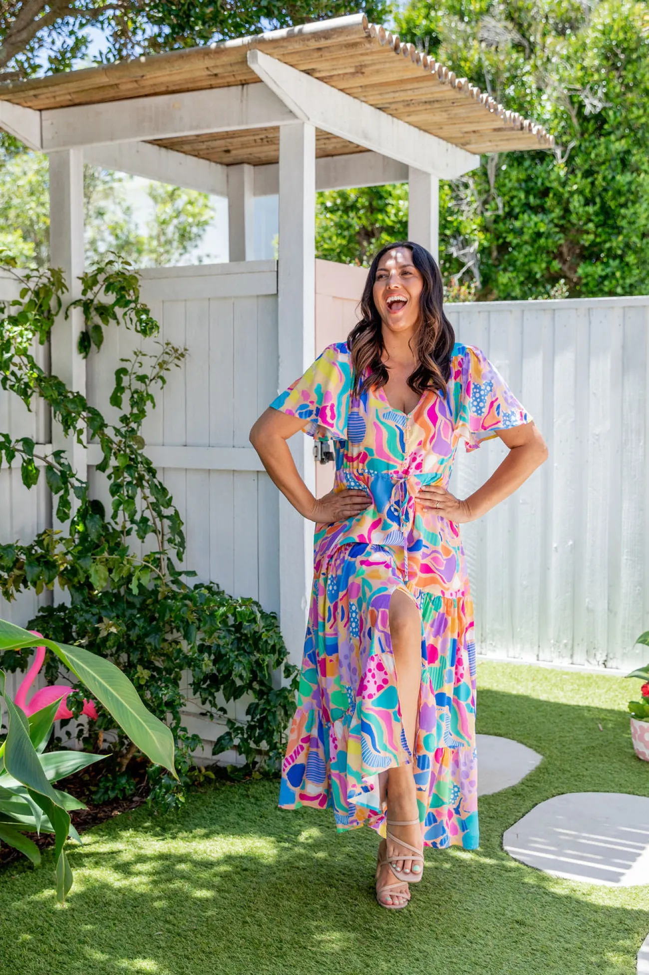 Proud Poppy Clothing Bonnie Dress in Peachy Keen by Kasey Rainbow New