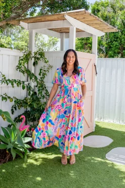 Proud Poppy Clothing Bonnie Dress in Peachy Keen by Kasey Rainbow New