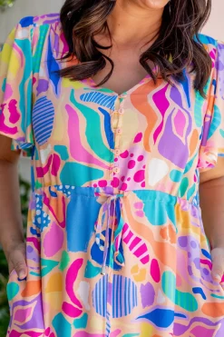 Proud Poppy Clothing Bonnie Dress in Peachy Keen by Kasey Rainbow New