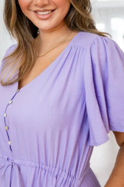 Proud Poppy Clothing Bonnie Linen Blend Maxi Dress in Lavender Best