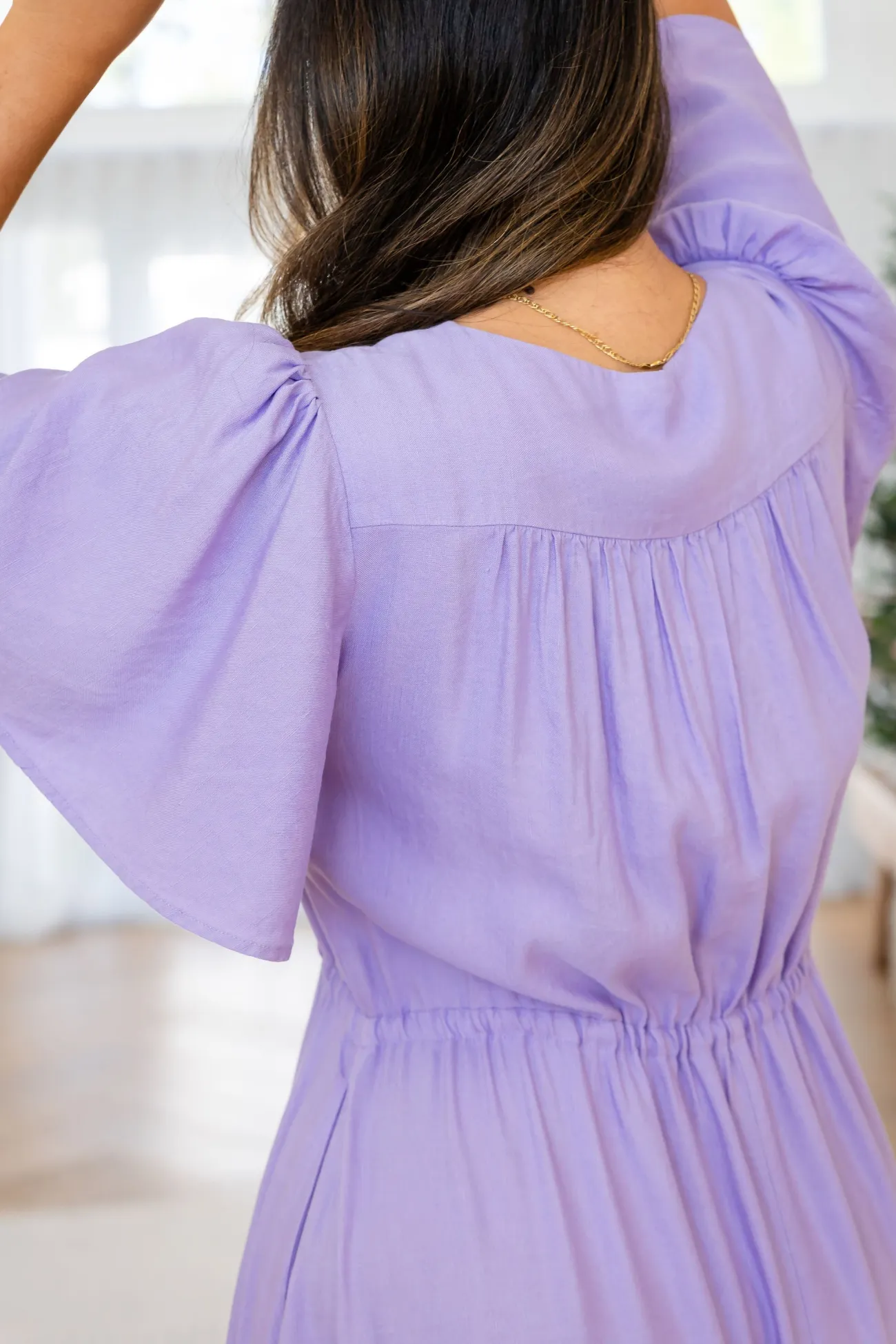 Proud Poppy Clothing Bonnie Linen Blend Maxi Dress in Lavender Best