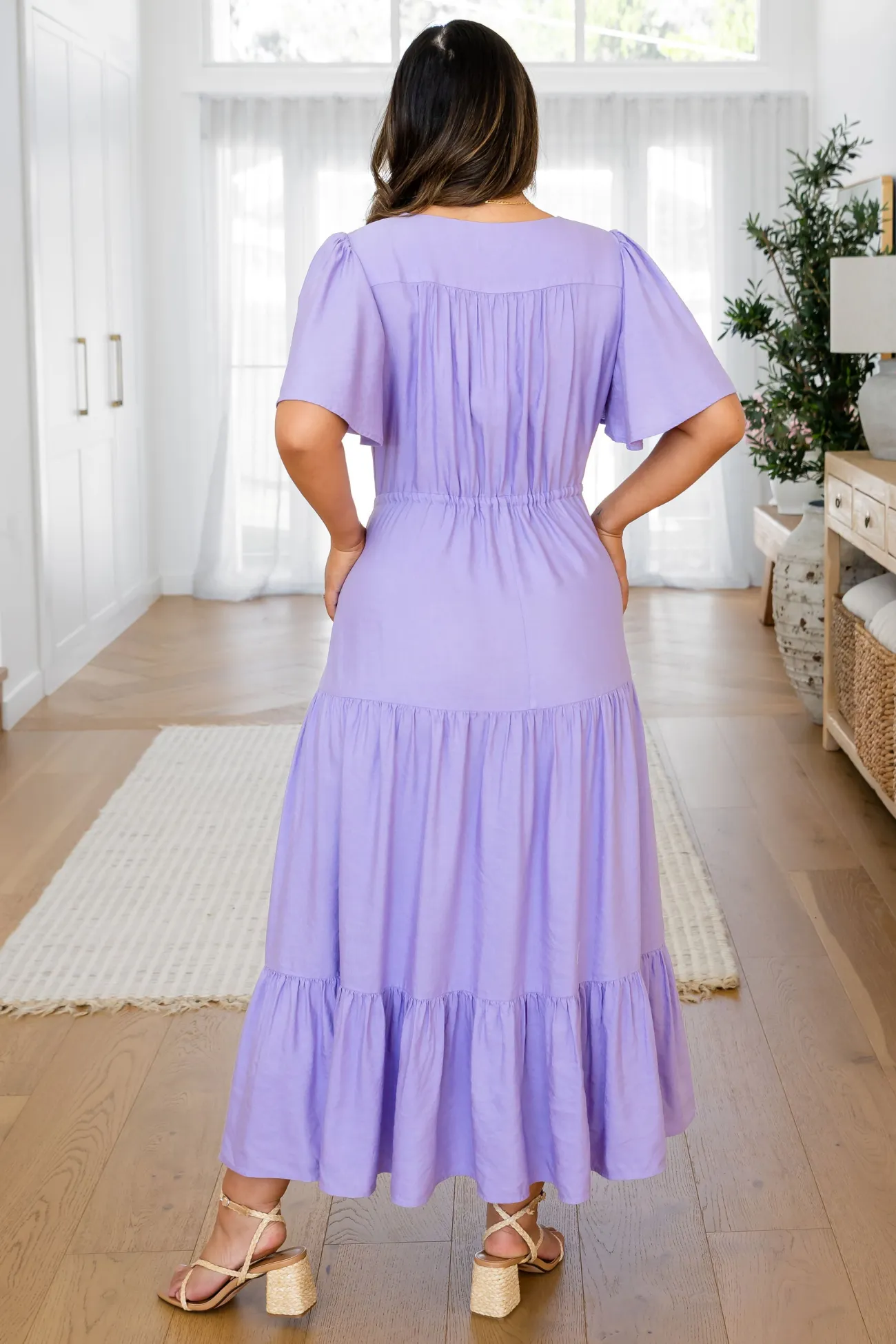 Proud Poppy Clothing Bonnie Linen Blend Maxi Dress in Lavender Best