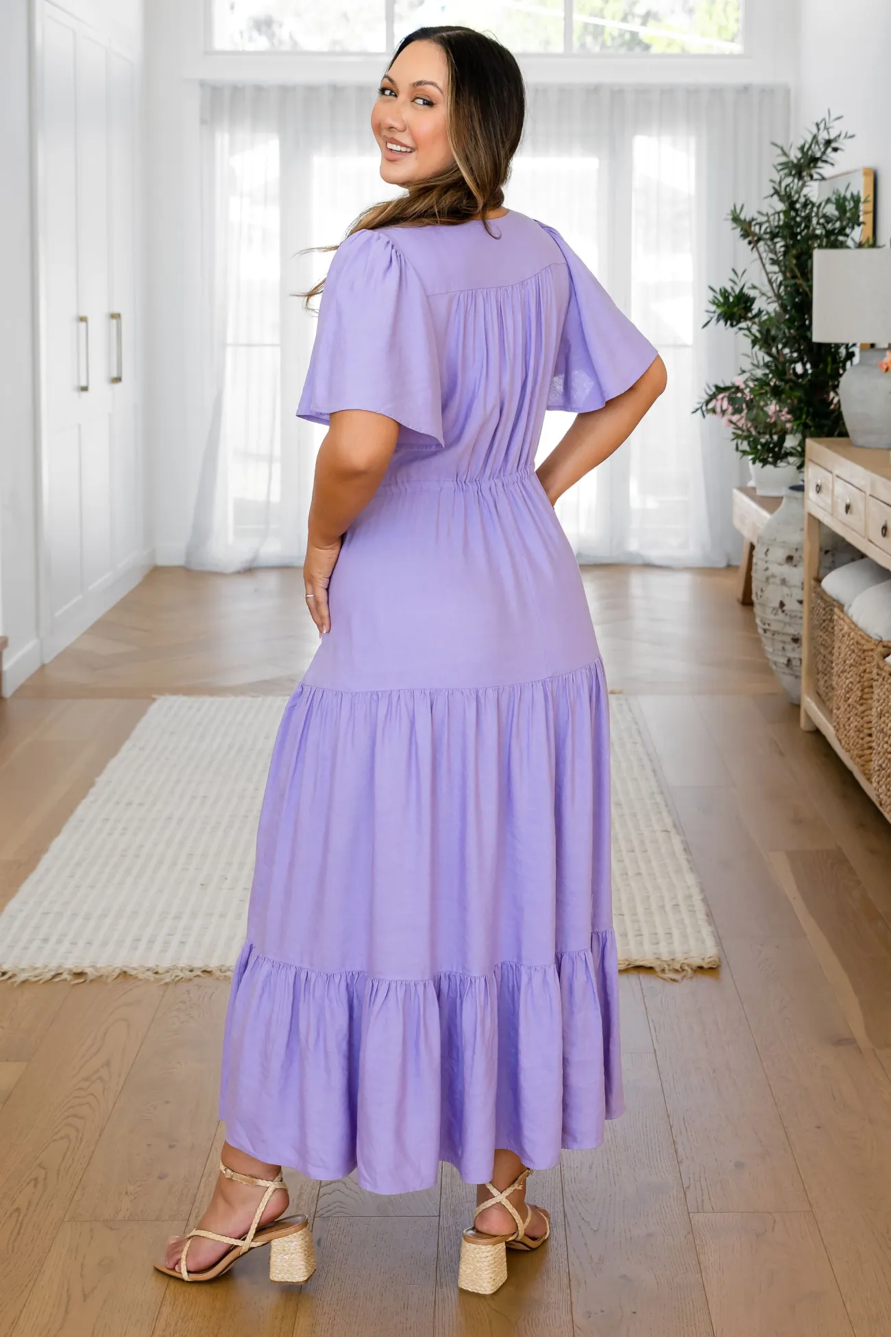 Proud Poppy Clothing Bonnie Linen Blend Maxi Dress in Lavender Best