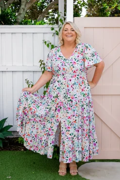 Proud Poppy Clothing Bonnie Linen Blend Maxi Dress in Rose Fleur RoseFleur Online