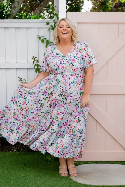 Proud Poppy Clothing Bonnie Linen Blend Maxi Dress in Rose Fleur RoseFleur Online