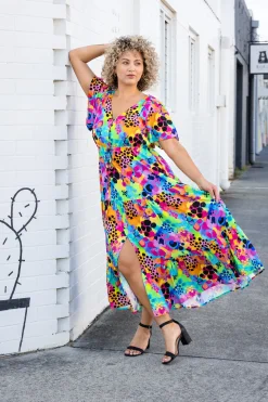 Proud Poppy Clothing Bonnie Maxi Dress in Messy Mind by Kasey Rainbow Clearance