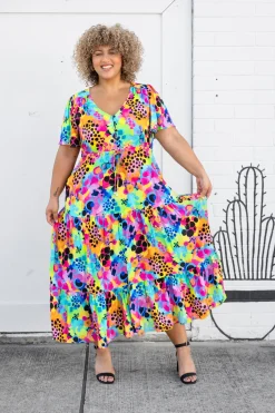 Proud Poppy Clothing Bonnie Maxi Dress in Messy Mind by Kasey Rainbow Clearance