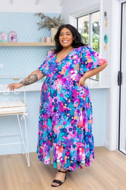 Proud Poppy Clothing Bonnie Maxi Dress in Midnight Safari by Kasey Rainbow Sale